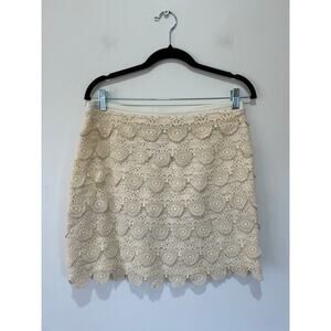 Sabine skirt size M cream crochet short lined festival boho romantic
